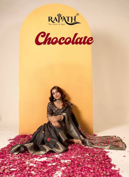 Chocolate By Rajpath Soft Dola Silk Printed Saree Wholesale Online